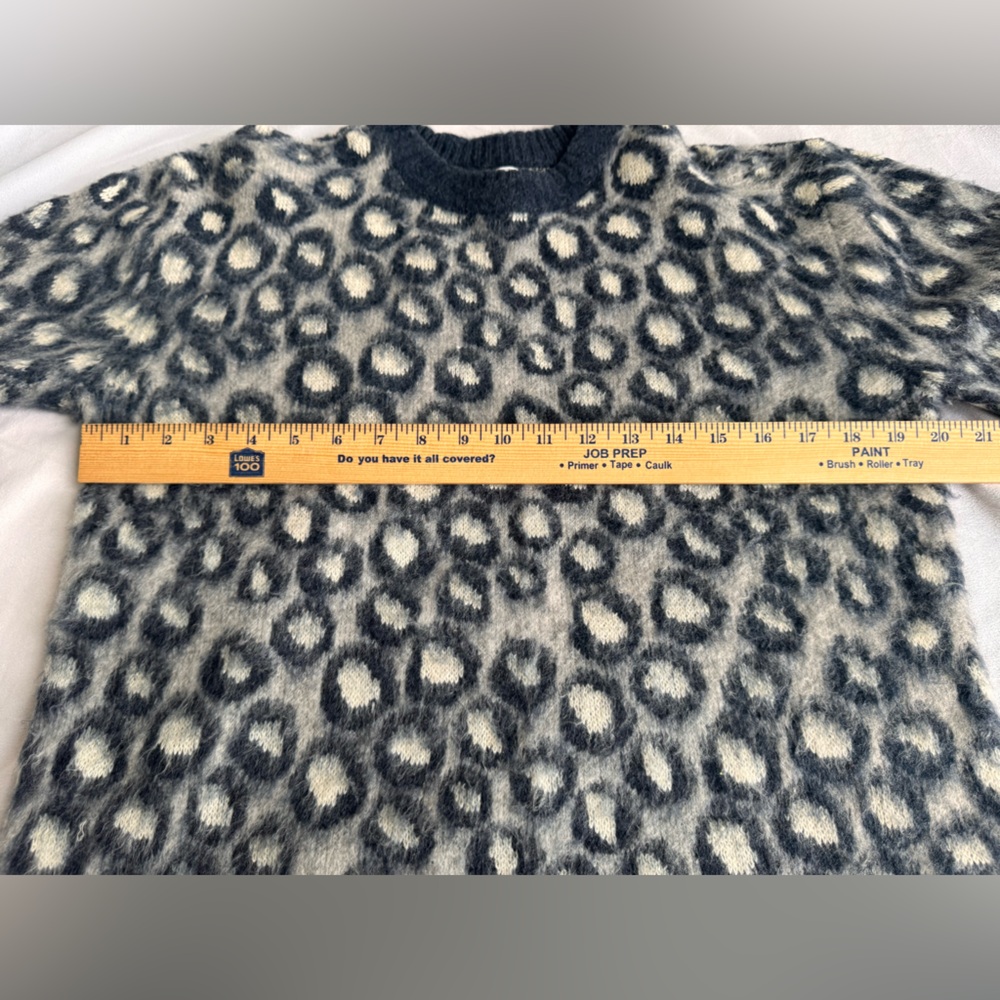 Current / Elliott Women's Sweater Eyelash Size 0 Warm Animal Print Small Cozy - Picture 6 of 6